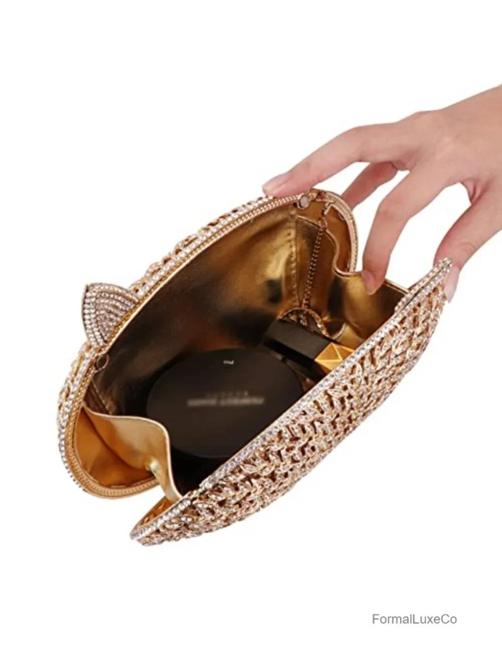 Rhinestone Clutch Purse Evening Handbag with Chain for Prom Party Wedding